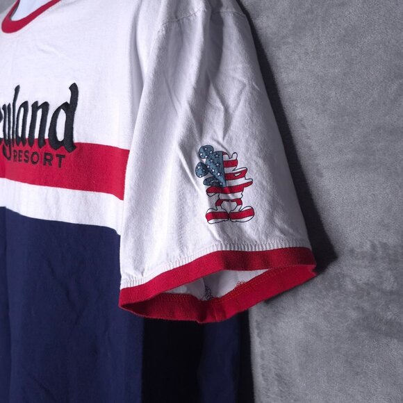 Disneyland Resort Mens Ringer T Shirt XXL Americana Mickey Mouse Tee - Picture 3 of 6